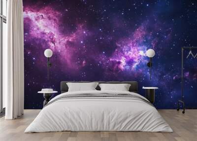 Beautiful space galaxy at night a 3D cartoon rendering exploring astronomy concept Wall mural