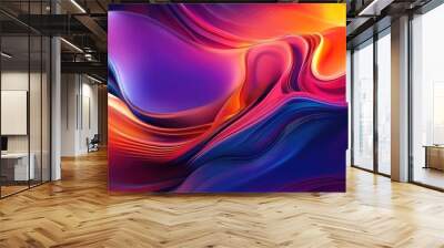 Colorful abstract background in a 3D cartoon rendering Modern graphic art featuring fractal artwork Creative wavy multicolored backdrop ideal for banner design Digital fantasy effect trendy deskto Wall mural