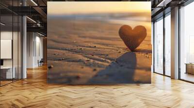 Heart in the sand Wall mural