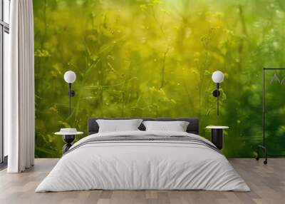 Indistinct backdrop of green and yellow surroundings Wall mural