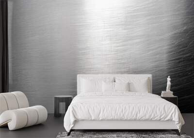 Silver metallic background with a brushed finish Wall mural