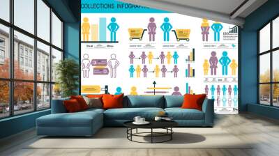 Collection of infographic people  elements for business.Vector i Wall mural