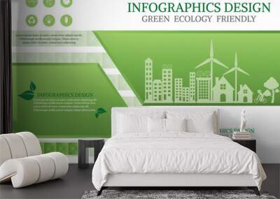 Ecology connection  concept background . Vector infographic illu Wall mural