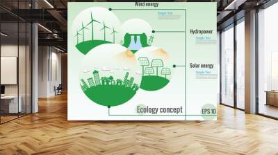 ecology connection concept background . vector infographic illu Wall mural