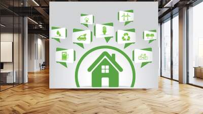 Ecology connection  concept background . Vector infographic illu Wall mural