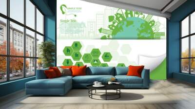 ecology connection concept background . vector infographic illu Wall mural