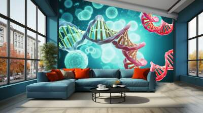 DNA molecule. Medical and Heredity genetic health concept. Technology science. 3d illustration Wall mural