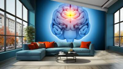 Human brain injury,damage,hemorrhage. 3d illustration Wall mural