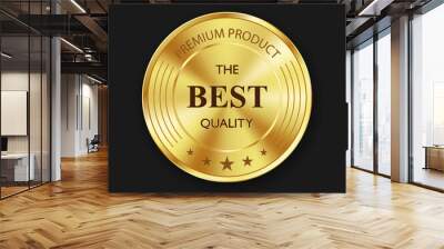 Luxury gold badges and labels premium quality product, vector illustration Wall mural