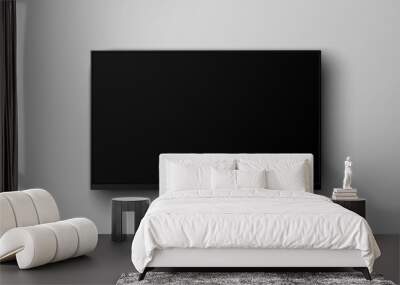 Realistic smart LED television screen on gray background, vector illustration Wall mural