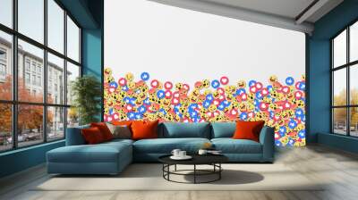 Social network reactions icon background, vector illustration Wall mural