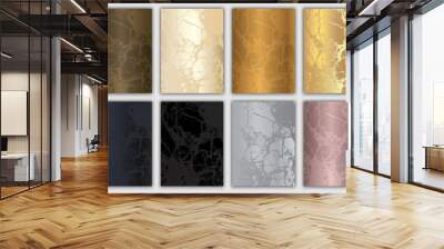 Gold Marble Background Set with Stone Texture. Black Luxury Gradient Collection Wall mural