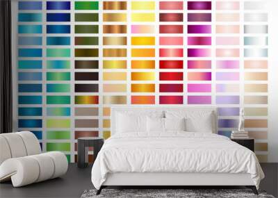 Metal Gradient Collection of Color Swatches Palette. Wall mural