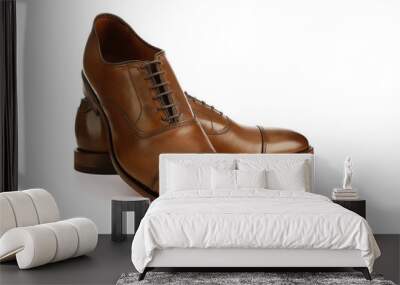 men's brown oxford fashion shoes isolated on a white background. Wall mural