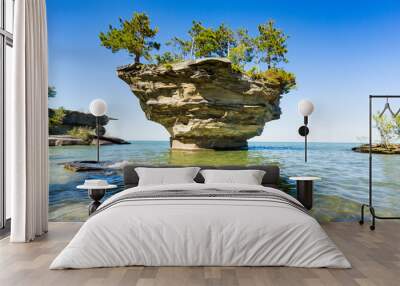 Lake Huron's Turnip Rock, near Port Austin Michigan Wall mural