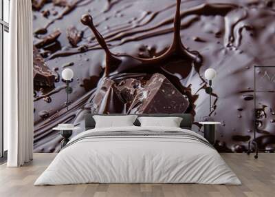  melted chocolate ,food background Wall mural