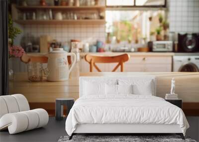 Details in the kitchen in the morning, Table Top And Blur Kitchen Room Of The Background Wall mural