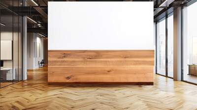 Empty wood table on white background Wall mural