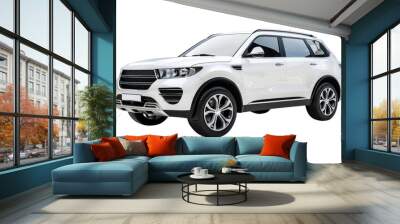 Family car,Luxury SUV isolated on transparent and white background.PNG image Wall mural