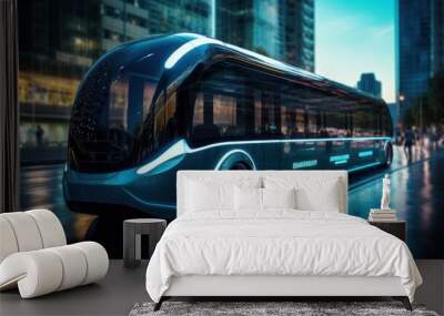 future transportation, robots and transportation,smart autonomous public transport, Wall mural