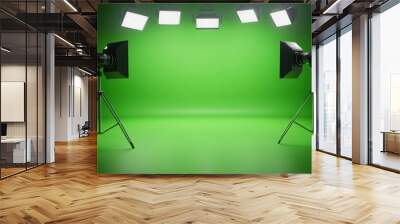 Green screen studio for virtual events - Tailoring green screen studios specifically for virtual events, webinars, and online conferences,  Wall mural