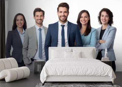 happy successful business team isolated on transparent and white background.PNG image. Wall mural