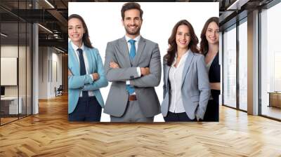 happy successful business team isolated on transparent and white background.PNG image. Wall mural