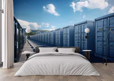 modern battery energy storage system,battery container units with solar and turbine farm Wall mural