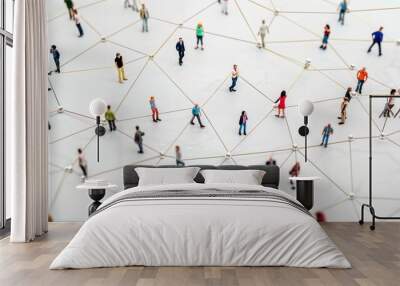 online network concept background,online networks has revolutionized how we connect, Wall mural