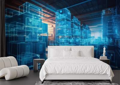 smart warehouse management system Wall mural