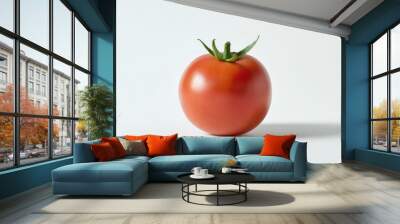 Tomato in ancient culinary practices on solid white background, single object Wall mural