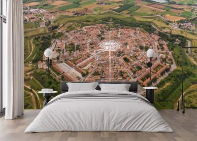 Palmanova city panoramic aerial view Wall mural