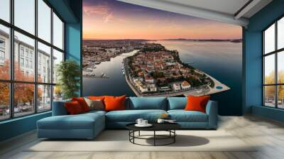 Sunrise at Zadar aerial photo Wall mural