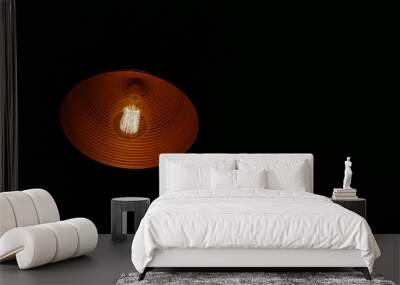 Incandescent lamp black background Wall mural