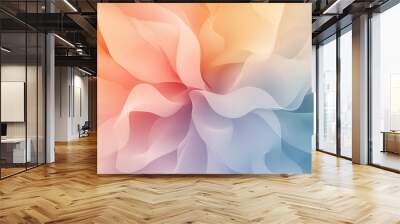 A colorful, abstract design of a flower with pink, blue, and yellow colors Wall mural