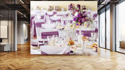 flower on wedding table Wall mural