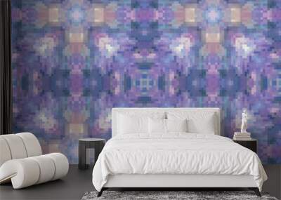 Pixel mosaic seamless pattern design, Repeat textile design. Fabric print Wall mural