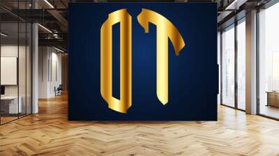 initials golden circle  OT Wall mural