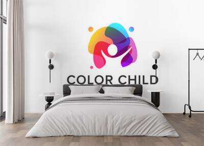 Color child logo vector icon Wall mural