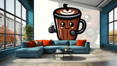 mascot logo coffee illustration 8 Wall mural