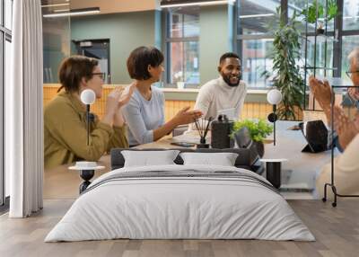 Business people having meeting in office Wall mural