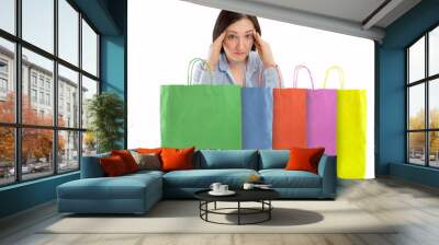 shopaholic woman Wall mural