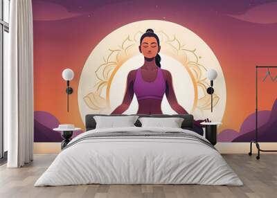 yoga in the lotus position Wall mural