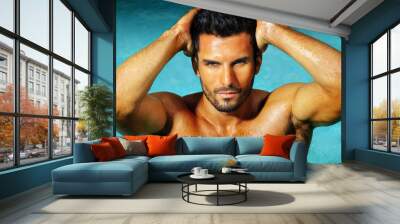 Hot sexy shirtless guy Wall mural