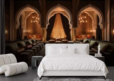 Arabian Home Theater with Plush Seating Decoration Wall mural