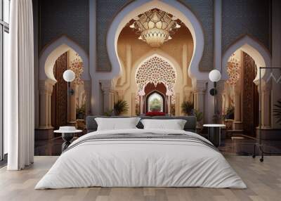 Arabic Enterance with Calligraphic Motif Wall mural