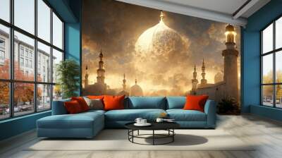 Beautiful Mosque at sunset Wall mural