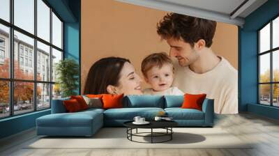 Family Portrait with Infant Child Wall mural