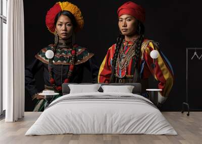 Heritage Elegance of Timeless Culture in Traditional Clothing and Customs Wall mural