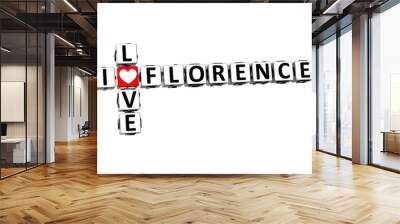 3D I Love Florence Crossword Wall mural